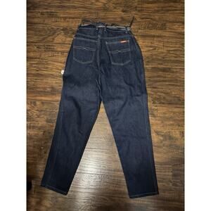 VTG Bonjour Jeans Womens Straight Leg 80s Denim Logo High Waist Mom Blue Sz:12